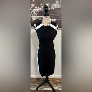 Calvin Klein Sleeveless Black & White Dress Size 2